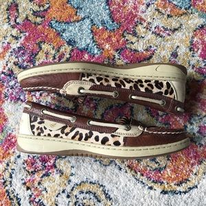 Sperry Pearlfish Tan Bear-Leopard